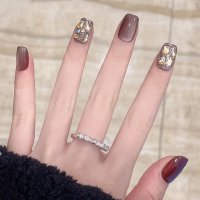 shoppinggo/ショッピングゴー shoppinggo ネイルチップ ショート シンプル ブライダル ハート つけ爪 ネイルアート キラキラ アートチップ デコチップ オーバル/507857821