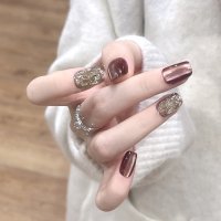 shoppinggo/ショッピングゴー shoppinggo ネイルチップ ショート シンプル ブライダル ハート つけ爪 ネイルアート アートチップ デコチップ オーバル ウエディ/507857829