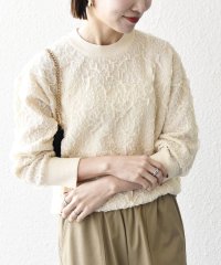 SHIPS any WOMEN/《追加予約》SHIPS any:〈手洗い可能〉ジャカード バンピー クルーネック プルオーバー/507857860