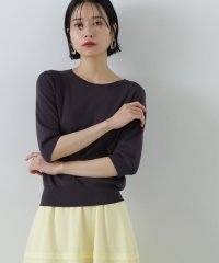 N Natural Beauty Basic/総針クルーネック五分袖ニット/507805506