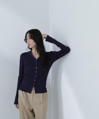 NATURAL BEAUTY BASIC/襟付Vネックリブニット/507858576