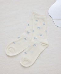 ROPE PICNIC PASSAGE/リボン柄クルーソックス/507858689