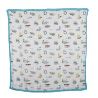CocoMoon/ココムーン CocoMoon CocoMoon ココムーン ブランケット キルト 大判 ベビー 赤ちゃん QUILT ホワイト ライト ブルー オレンジ マルチ/505291451