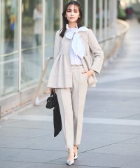 RUIRUE BOUTIQUE/ルイルエブティック RUIRUE BOUTIQUE ノーカラーギャザーペプラムスリムパンツスーツ/507840718