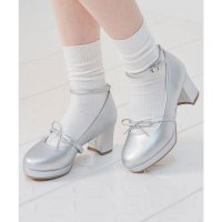 Honeys/ハニーズ Honeys リボン付厚底パンプス パンプス 靴 シューズ ラウンドトゥ ベルト付き 合皮 フェイクレザー リボン付き 滑り止め付き 厚底 レディース/507860923