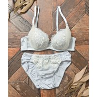 Honeys/ハニーズ Honeys 花刺繍チュールブラセット 下着 アンダーウェア ブラセット 花柄ブラ 花柄 刺繍 レース チュール ソフトワイヤー ラメ糸 レディース /507860925