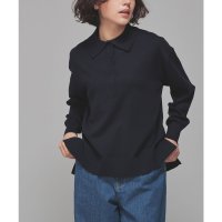 Honeys/ハニーズ Honeys 衿付ニット トップス ニット セーター 長袖 衿付き 無地 ボーダー柄 ECOVERO レーヨン混 スリット ドロップショルダー レディ/507860983