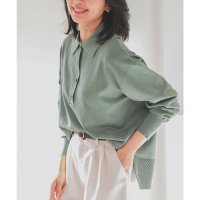 Honeys/ハニーズ Honeys 衿付ニット トップス ニット セーター 長袖 衿付き 無地 ボーダー柄 ECOVERO レーヨン混 スリット ドロップショルダー レディ/507860983