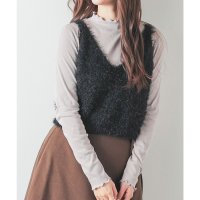 Honeys/ハニーズ Honeys フェザーヤーンビスチェ トップス ニット セーター ノースリーブ ビスチェ フェザーヤーン 無地 ベーシックカラー ガーリー 春 白 レ/507860984