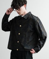 Rocky Monroe/ロッキーモンロー Rocky Monroe シャツジャケット ショート メンズ レディース ライトアウター 無地 総柄 ゴールドボタン オーバーサイズ 薄手 ポ/507860992
