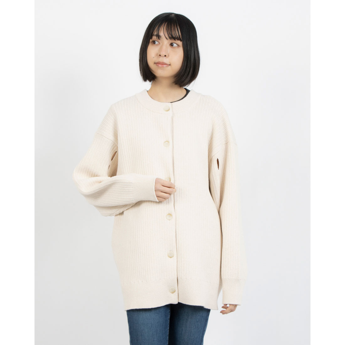 クラネ CLANE W FACE COLOR MIX HOLE SLEEVE C/D(507861261 クラネ CLANE W FACE COLOR MIX HOLE SLEEVE C/D(507861261