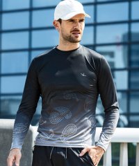 1PIU1UGUALE3 RELAX/ウノ ピゥ ウノ ウグァーレ トレ リラックス 1PIU1UGUALE3 RELAX グラデーションモックネックロングTシャツ/507861423