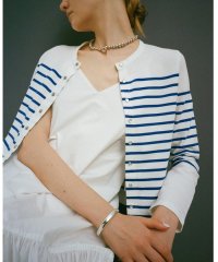 MACPHEE/【WEB限定】パネルボーダー クルーネックカーディガン/507862291