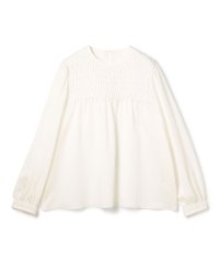 Ballsey/コットンシルクサテン シャーリングブラウス/507862648