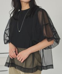 titivate/パフスリーブチュールレイヤードトップス/507863626