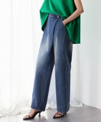 ELFRANK/エルフランク ELFRANK フロントカシュクールラップ風デニムワイドパンツ【洗える】/507864707