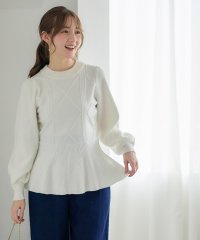 12Twelve Agenda/トゥエルブアジェンダ 12Twelve Agenda ケーブル編みペプラムニットプルオーバー/507864770