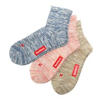 LUXSTYLE/ラグスタイル LUXSTYLE Healthknit(ヘルスニット)スラブミックスショートソックス3足セット/3足セット 3P ショートソックス クルー スニー/507864831