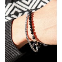 LUXSTYLE/ラグスタイル LUXSTYLE ストーンチェーンブレスレット/ストーン 天然石 韓国 アクセサリー アクセ チェーン ステンレス おしゃれ ペア 男女兼用/507864836