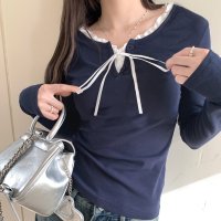 Private Beach/プライベートビーチ privatebeach フェイクレイヤードリボン使いトップス/507866230