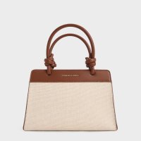 CHARLES & KEITH/Sabine サビーヌ キャンバスノットハンドルトラペーズトートバッグ/507866731
