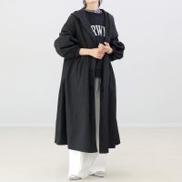 Aletta vita/アレッタ ヴィータ Aletta vita ナイロンギャザー切替フードロングブルゾン/507867840
