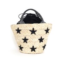 COOCO/クーコ COOCO ラメ糸星柄刺繍メイズブレードカゴバッグ/507868864