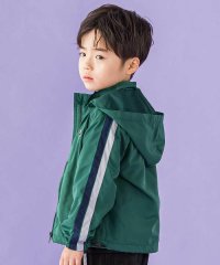 BeBe Petits Pois Vert/ドローコード付き配色タフタジャケット(95~150cm)/507805428