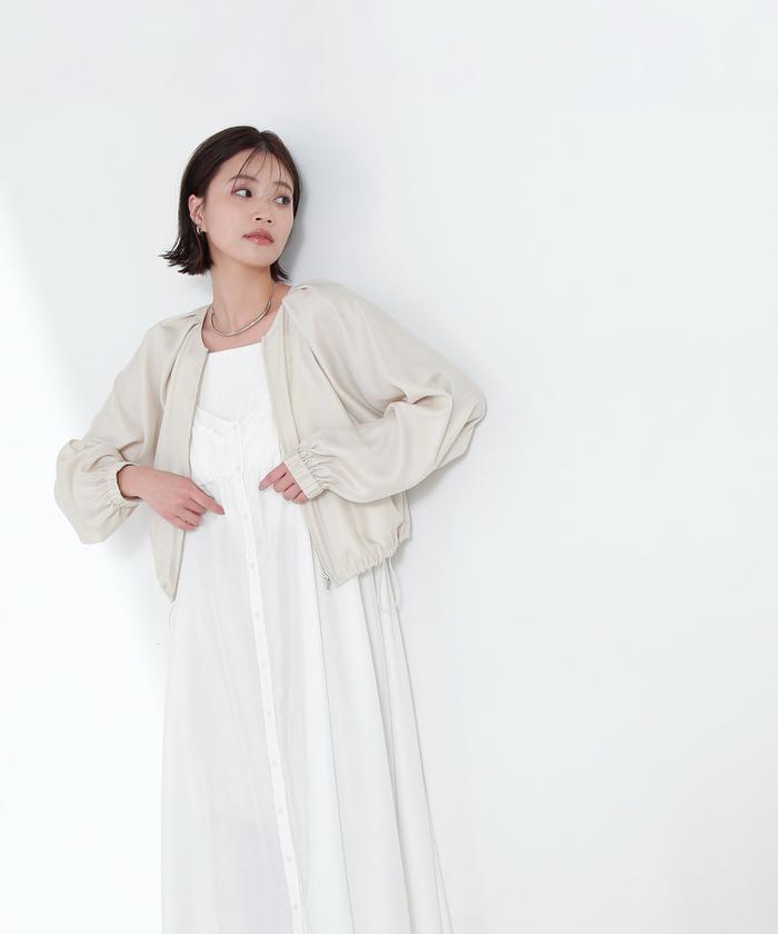 ♡極美品♡ セオリー　コットンウール　ブルゾン　ジップアップ　S ベージュ VIS(ビス) / アシメファスナーニット (トップス / ニット