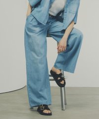 human woman/◆タックワイドデニムパンツ/507870047