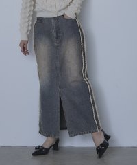 miette/サイドフリンジオーバーダイデニムスカート<ALL>《191》/507870180