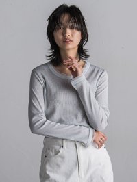 MAYSON GREY/メイソングレイ MAYSON GREY チュール使いラメリブロングTシャツ≪手洗い可能≫/507870992