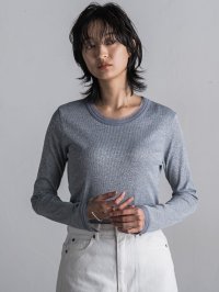 MAYSON GREY/メイソングレイ MAYSON GREY チュール使いラメリブロングTシャツ≪手洗い可能≫/507870992