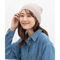 Honeys/ハニーズ Honeys ニットビーニー 帽子 ニット帽 ビーニー リブ ブリーチ加工 無地 手洗い シンプル 綿混 アクリル混 暖かい 防寒 冬 黒 レディース/507871010