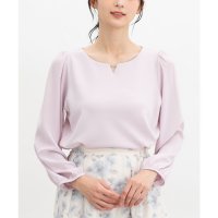 Honeys/ハニーズ Honeys ラインストーン付トップス トップス カットソー 長袖 大きいサイズ オフィス きれいめ 再生ポリエステル ジャカード編み レディース/507871041