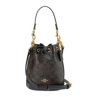 COACH/コーチ COACH ショルダーバッグ シグネチャー キャンバス ミニ バケット バッグ CW299 IMXAQ WALNUT/BLACK/507871098