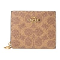 COACH/コーチ COACH 2つ折り財布 シグネチャー キャンバス スナップ ウォレット CW789 IMXHE TAN/BROWN/507871116