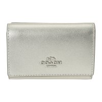 COACH/コーチ COACH 3つ折り財布 パーライズド スムースレザー マイクロ ウォレット CW805 SVXC4 LIGHT SILVER/507871118