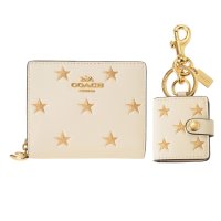 COACH/コーチ COACH 2つ折り財布 スタープリント スナップウォレット ＆ ピクチャーフレームバッグチャーム CW950 IMCAH CHALK MULTI/507871120