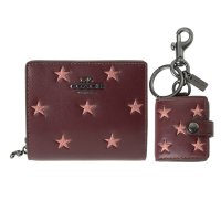 COACH/コーチ COACH 2つ折り財布 スタープリント スナップウォレット ＆ ピクチャーフレームバッグチャーム CW950 QBXD2 MERLOT/507871121