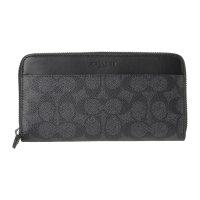 COACH/コーチ COACH 長財布(ラウンドファスナー) シグネチャー キャンバス アコーディオン ウォレット CY405 QBMI5 CHARCOAL/BLACK/507871135