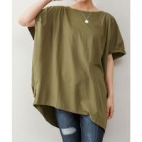 JUNGLE JALOPY/ジャングルジャロピー JUNGLE JALOPY 大きいサイズ レディース イレギュラーヘム ビッグTシャツ ゆったり タック入り アシンメトリー カットソー /507871446