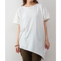 JUNGLE JALOPY/ジャングルジャロピー JUNGLE JALOPY 大きいサイズ レディース イレギュラーヘム ビッグTシャツ ゆったり タック入り アシンメトリー カットソー /507871446
