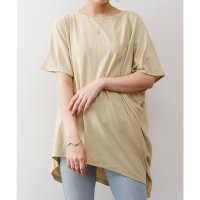 JUNGLE JALOPY/ジャングルジャロピー JUNGLE JALOPY 大きいサイズ レディース イレギュラーヘム ビッグTシャツ ゆったり タック入り アシンメトリー カットソー /507871446