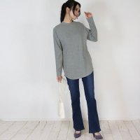 JUNGLE JALOPY/ジャングルジャロピー JUNGLE JALOPY 無地ロング Tシャツ ロンT プチハイネック 男女兼用 レディース M L LL 3L 4L 春夏秋冬 楽ちん/507871452