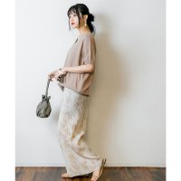JUNGLE JALOPY/ジャングルジャロピー JUNGLE JALOPY Vネックドルマン半袖綿ニット セーター カーディガン 半袖 ブイネック V首 Tシャツ 春コーデ レディース /507871481