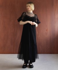 MAISON BREEZE reveur/メゾンブリーズレヴール MAISON BREEZE reveur フラワー刺繍×ドッドチュール切替ワンピース/507871682