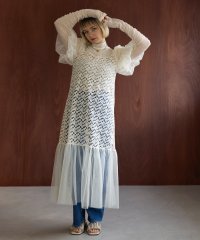 MAISON BREEZE reveur/メゾンブリーズレヴール MAISON BREEZE reveur フラワー刺繍×ドッドチュール切替ワンピース/507871682