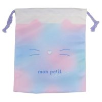 cinemacollection/シネマコレクション cinemacollection 巾着袋 マチ付き巾着 きんちゃくポーチ MON PETIT CHATON カミオジャパン 新学期準備 かわ/507872028