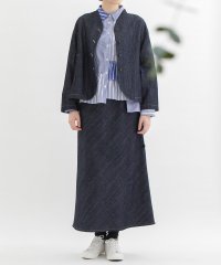 nop de nod/ノップドゥノッド nop de nod コットンリネンエルボーロゴ刺繍ノーカラージャケット/507872702